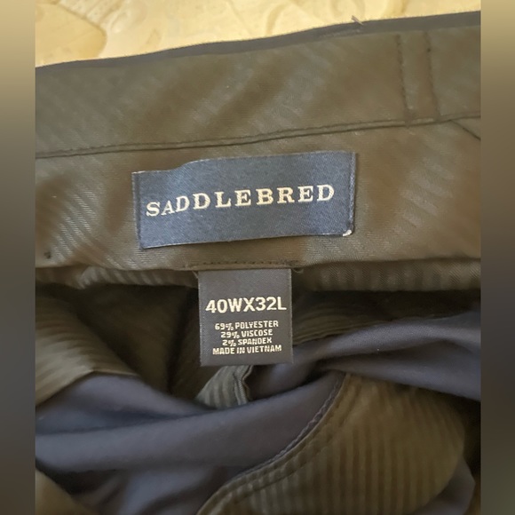 Saddlebred Navy Men’s Pants NWOT Size 40x32 Flat Front - Picture 2 of 3